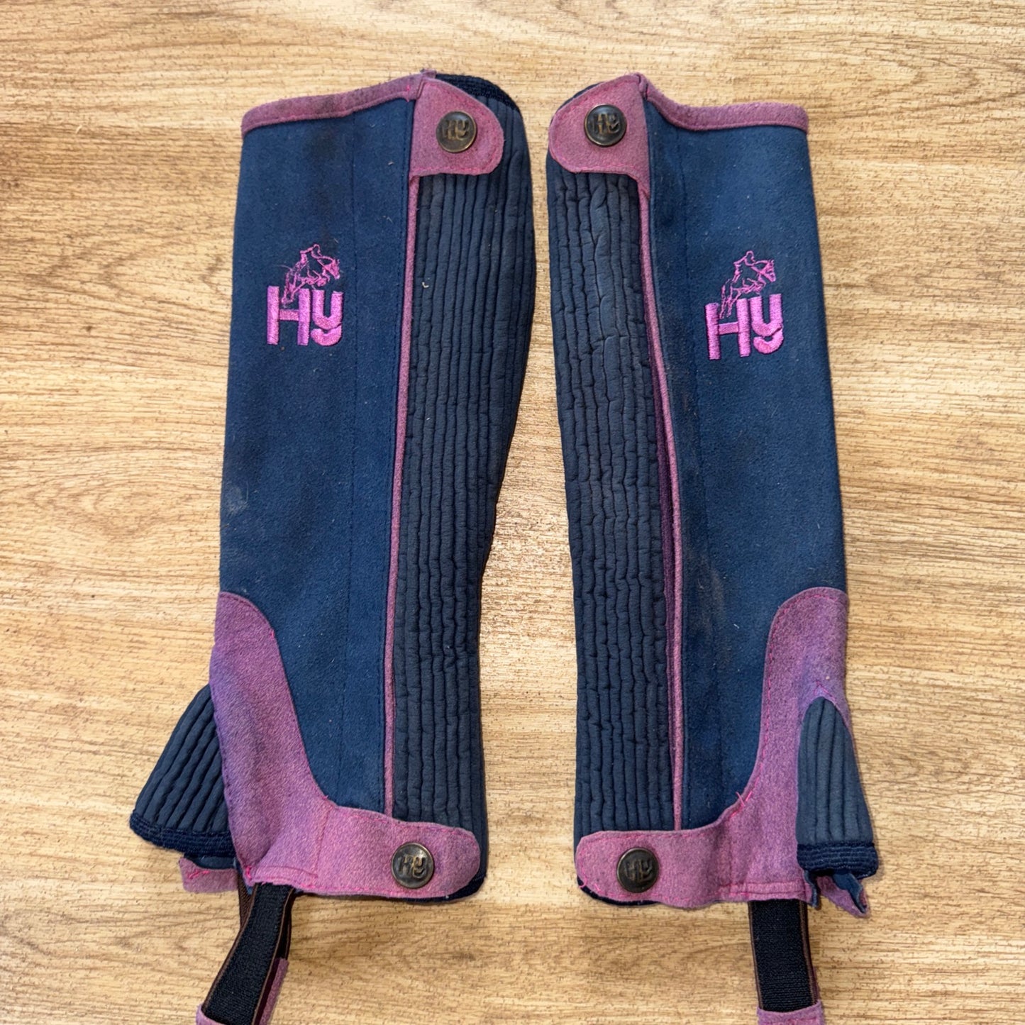 Hy Equestrian Childs Size Small Navy / Pink Chaps