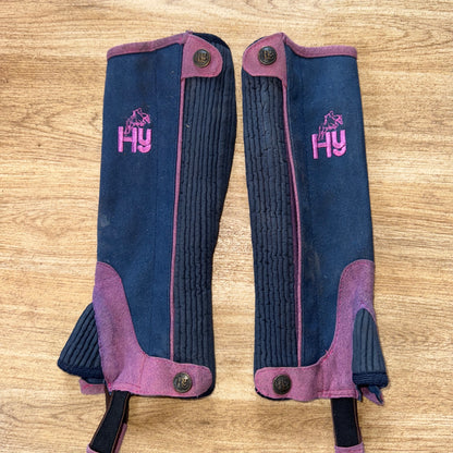Hy Equestrian Childs Size Small Navy / Pink Chaps