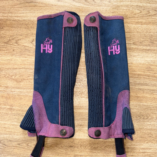 Hy Equestrian Childs Size Small Navy / Pink Chaps