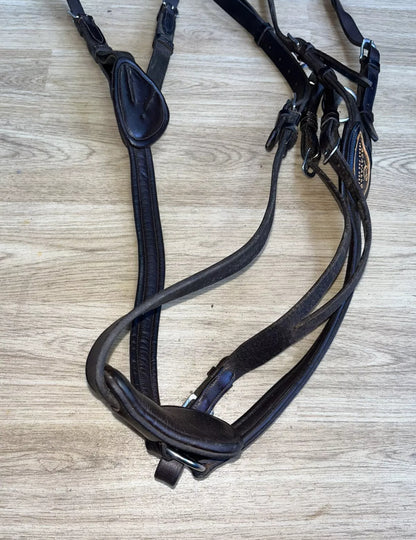 Acavallo 5 Point Brown Leather Full Size Breastplate #4