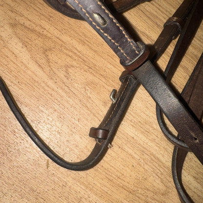 Pony Size English Leather Bridle – Brown Soft Leather Pony Bridle with 15” Browband
 #777