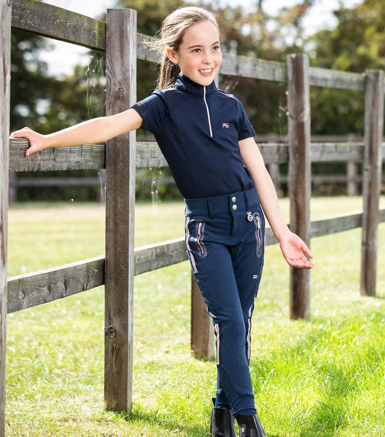 Premier Equine Mini Ralla Girl's Full Seat Gel Riding Breeches - Black or Navy