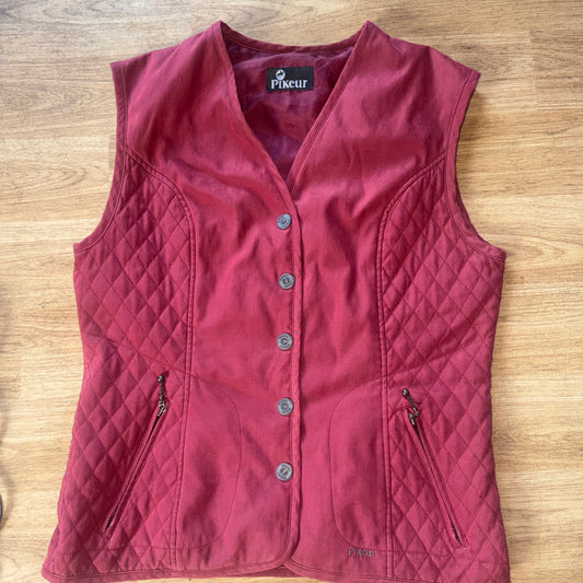 Pikeur Burgandy Quilted Gilet - Ladies 12