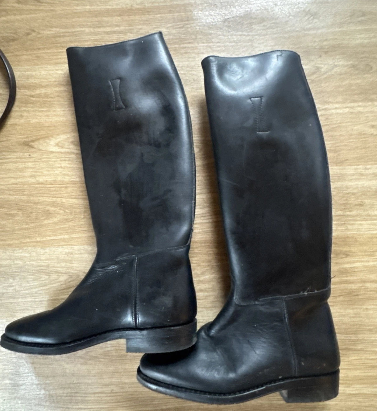 Long Leather Traditional Riding Boots - Ladies Size 4