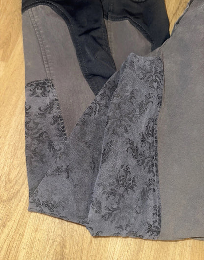 Hac Tac Scroll Seat Grey Breeches 28” 30”