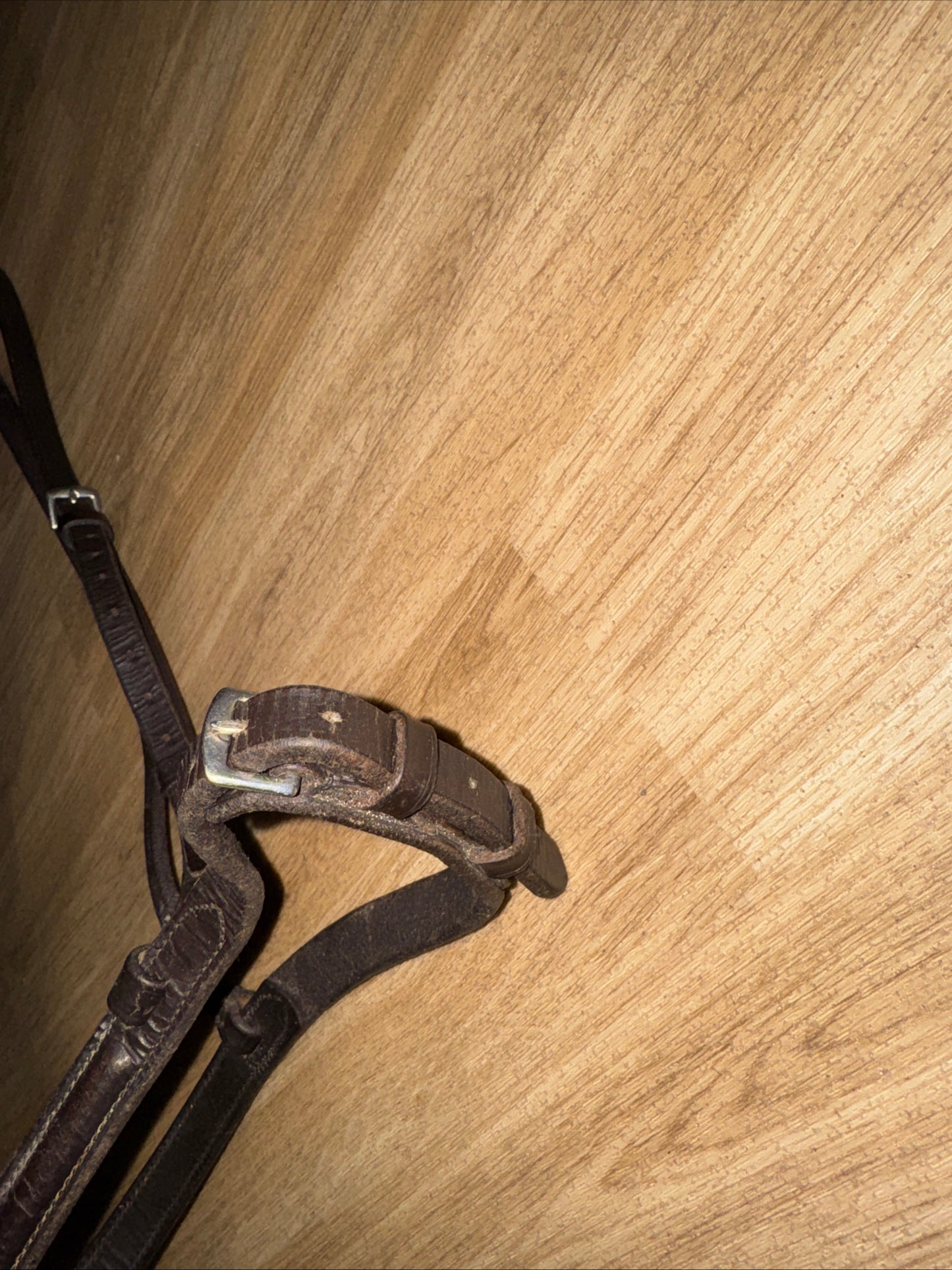 Plain Raised Leather Cob Size Noseband Brown | Second Hand Horse Tack #134
