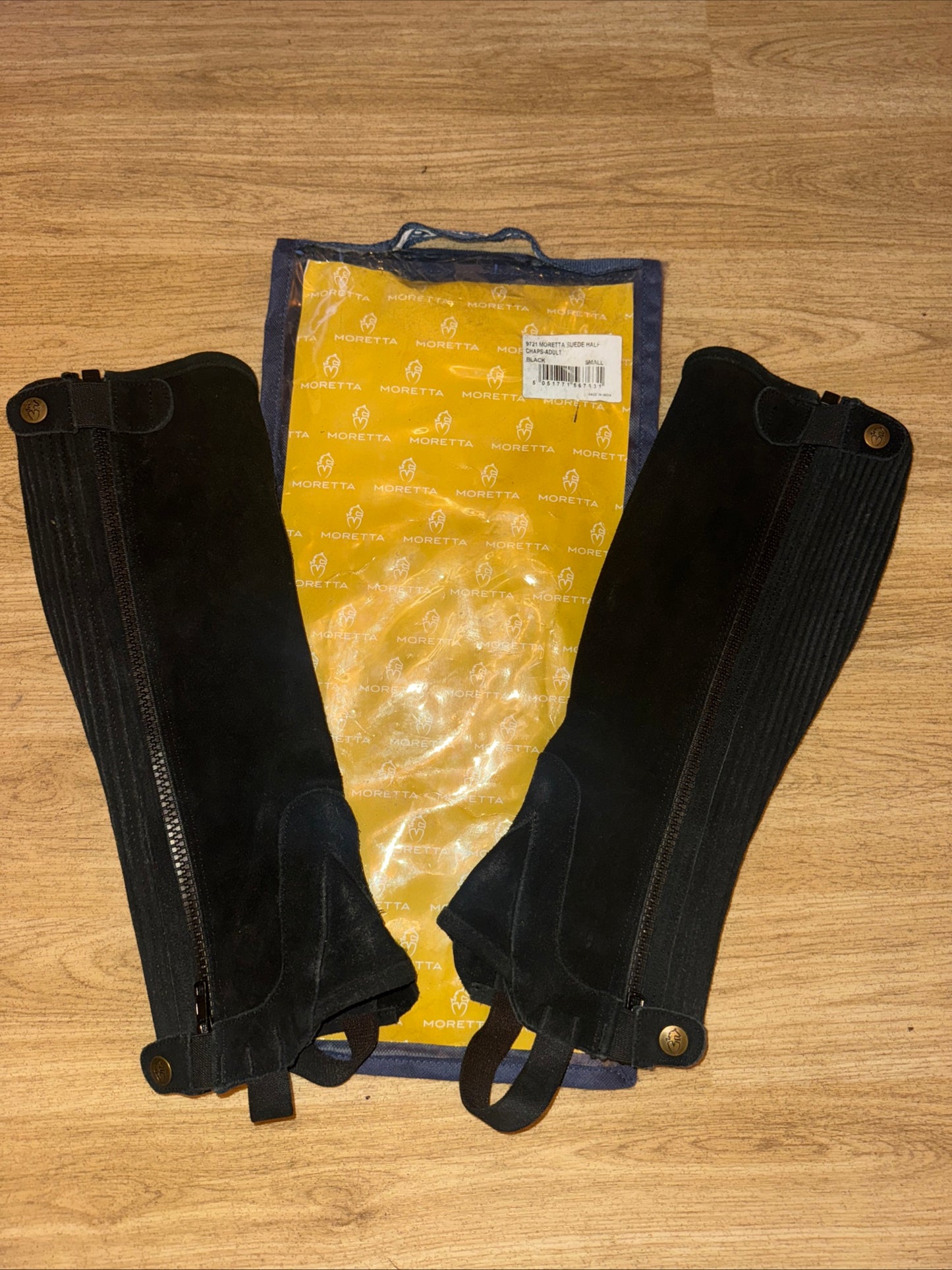 Shires Moretta Black Suede Half Chaps - Ladies Small