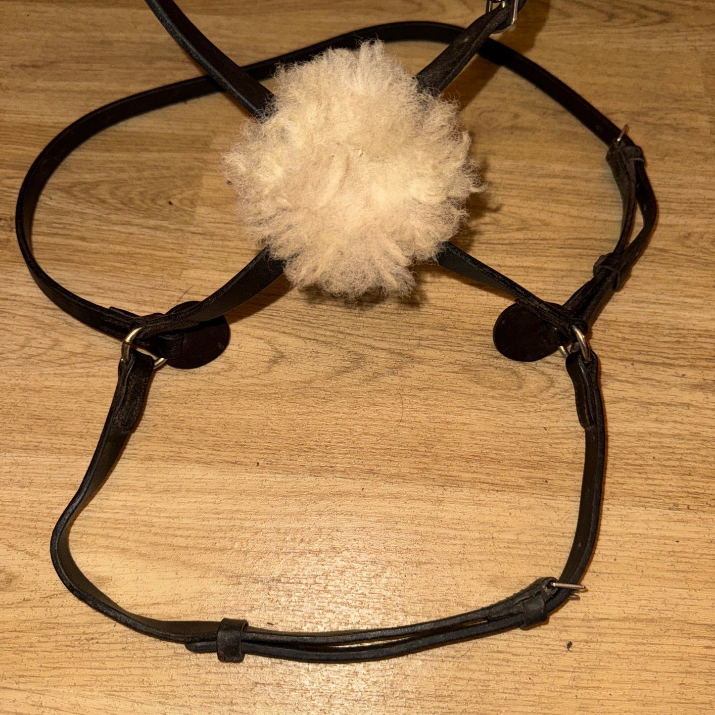 Black English Leather Full Size Grackle Noseband #349