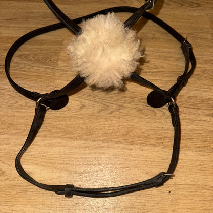 Black English Leather Full Size Grackle Noseband #349