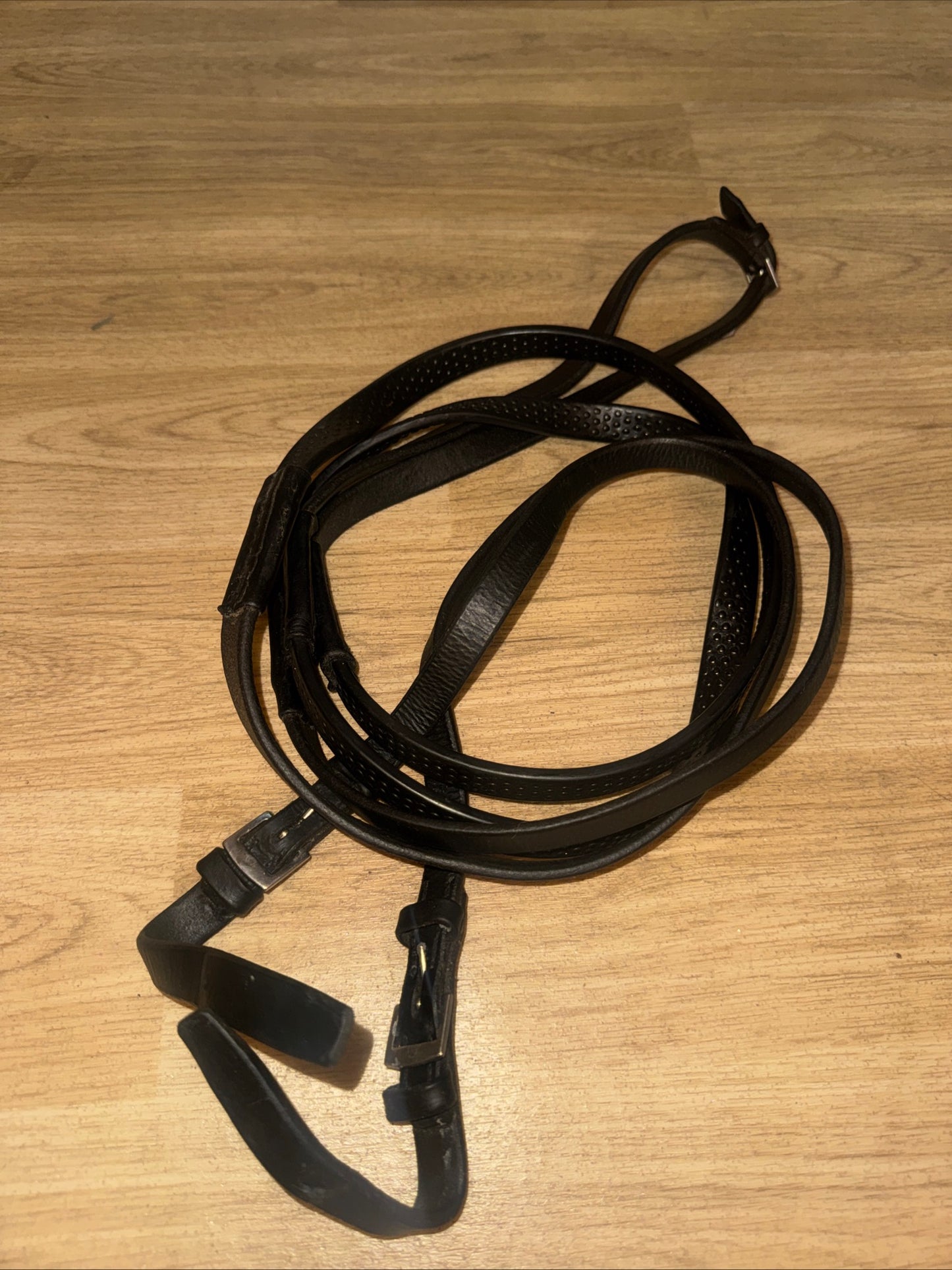 Black Bio Grip Reins | English Leather | XXF 64”  #343
