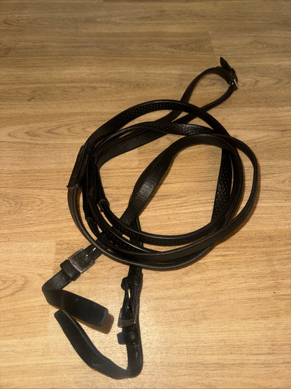 Black Bio Grip Reins | English Leather | XXF 64”  #343