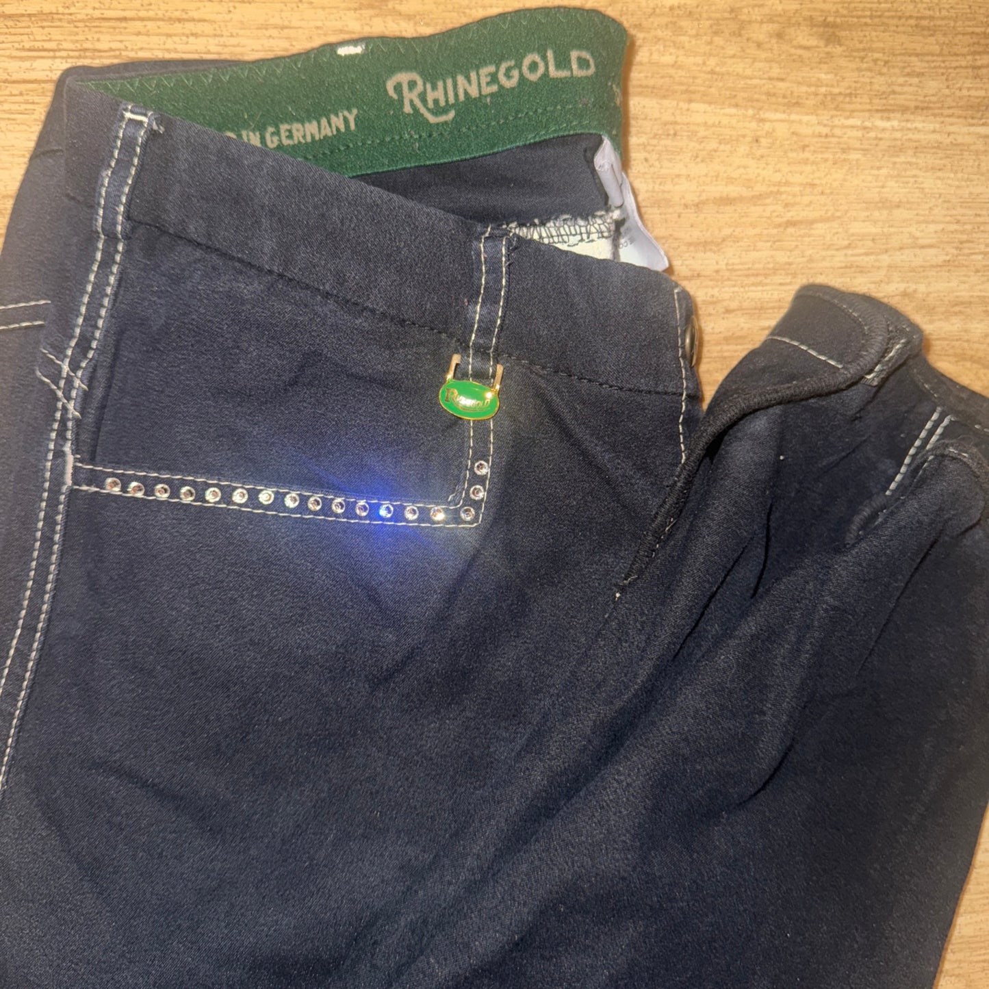 Rhinegold Bling Diamanté Black 30” Breeches