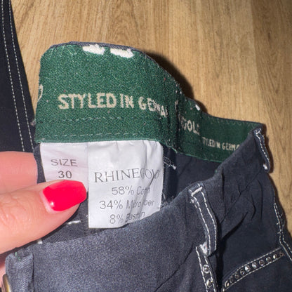 Rhinegold Bling Diamanté Black 30” Breeches