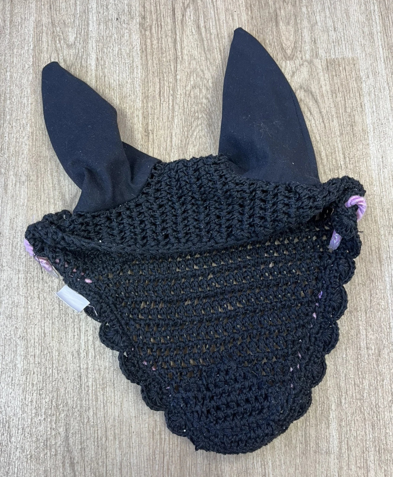 Black / Light Pink Trim Heart FULL Ears  #5