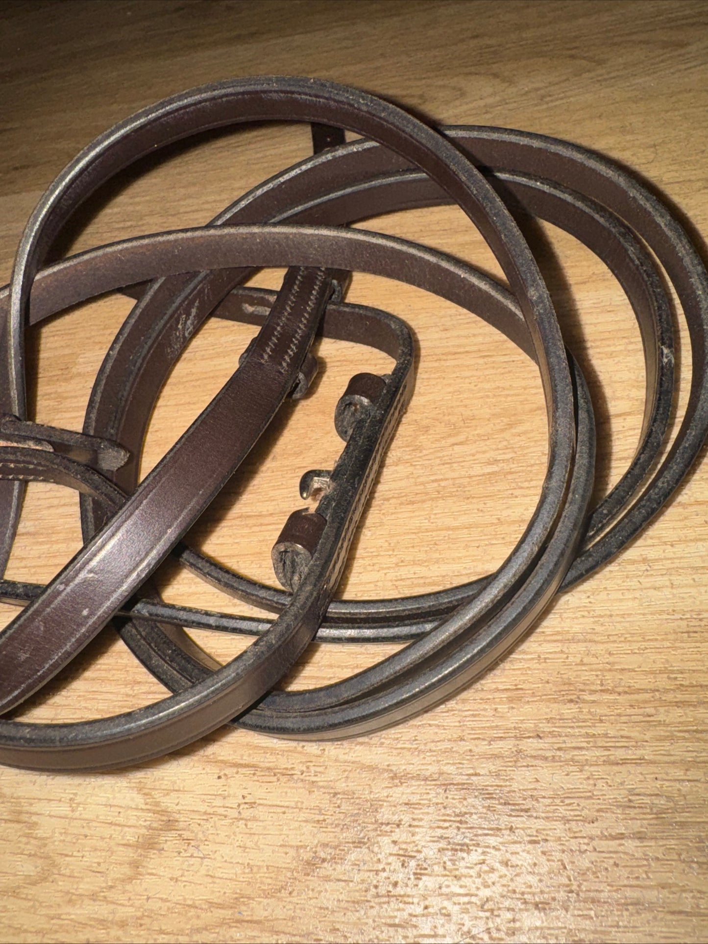 English Leather Havana Pony Size Show Reins #117