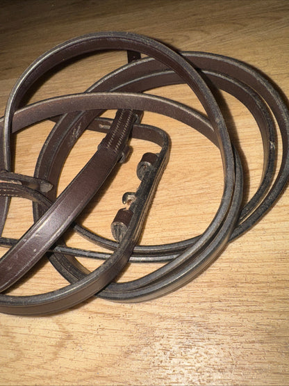 English Leather Havana Pony Size Show Reins #117