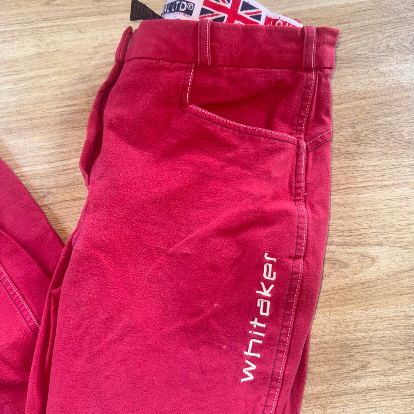 Whitaker Red Denim Style Ladies 28” Breeches