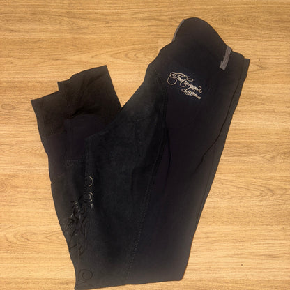 Horze Black Scroll Suede Seat 30” Breeches