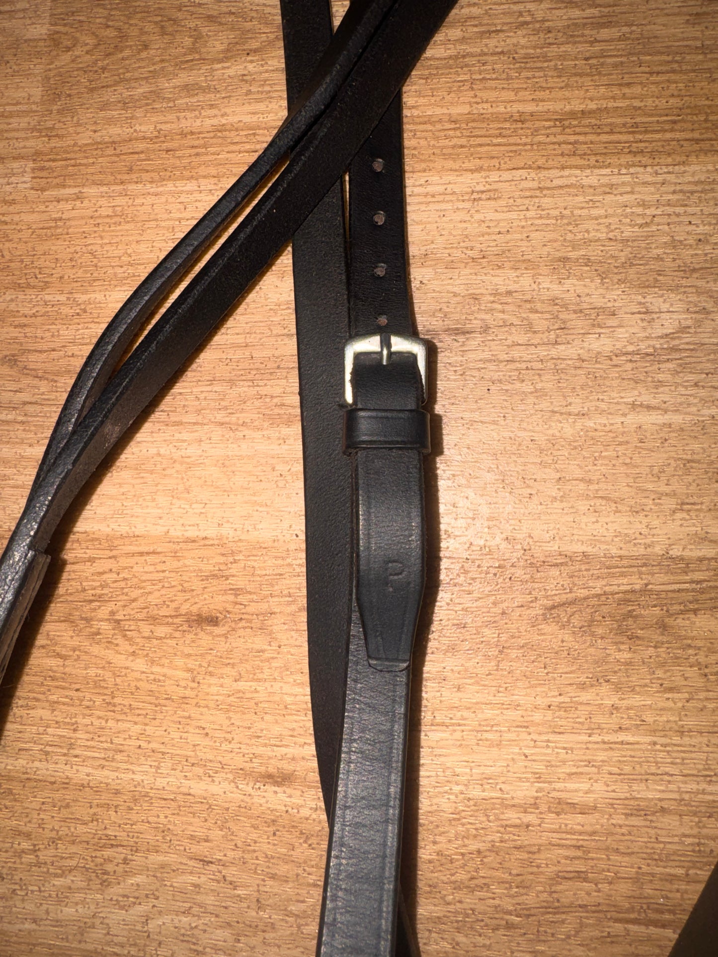Black Leather Running Martingale – Pony Size #1
