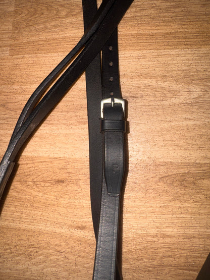 Black Leather Running Martingale – Pony Size #1