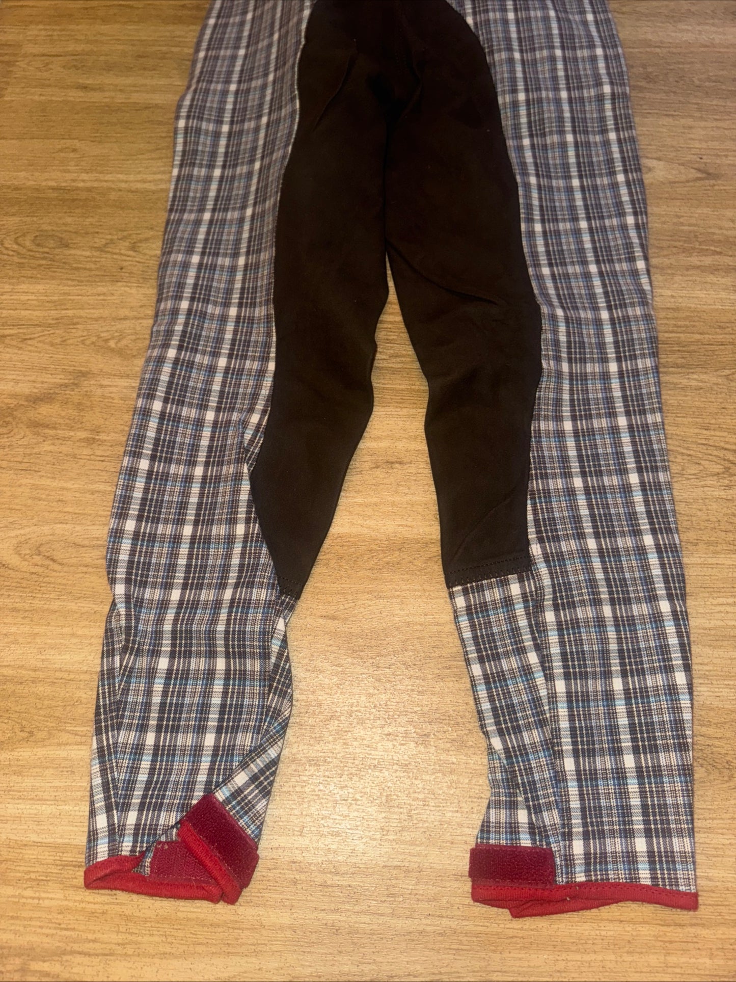 Horze Checked Ladies 28” Full Suede Seat Breeches