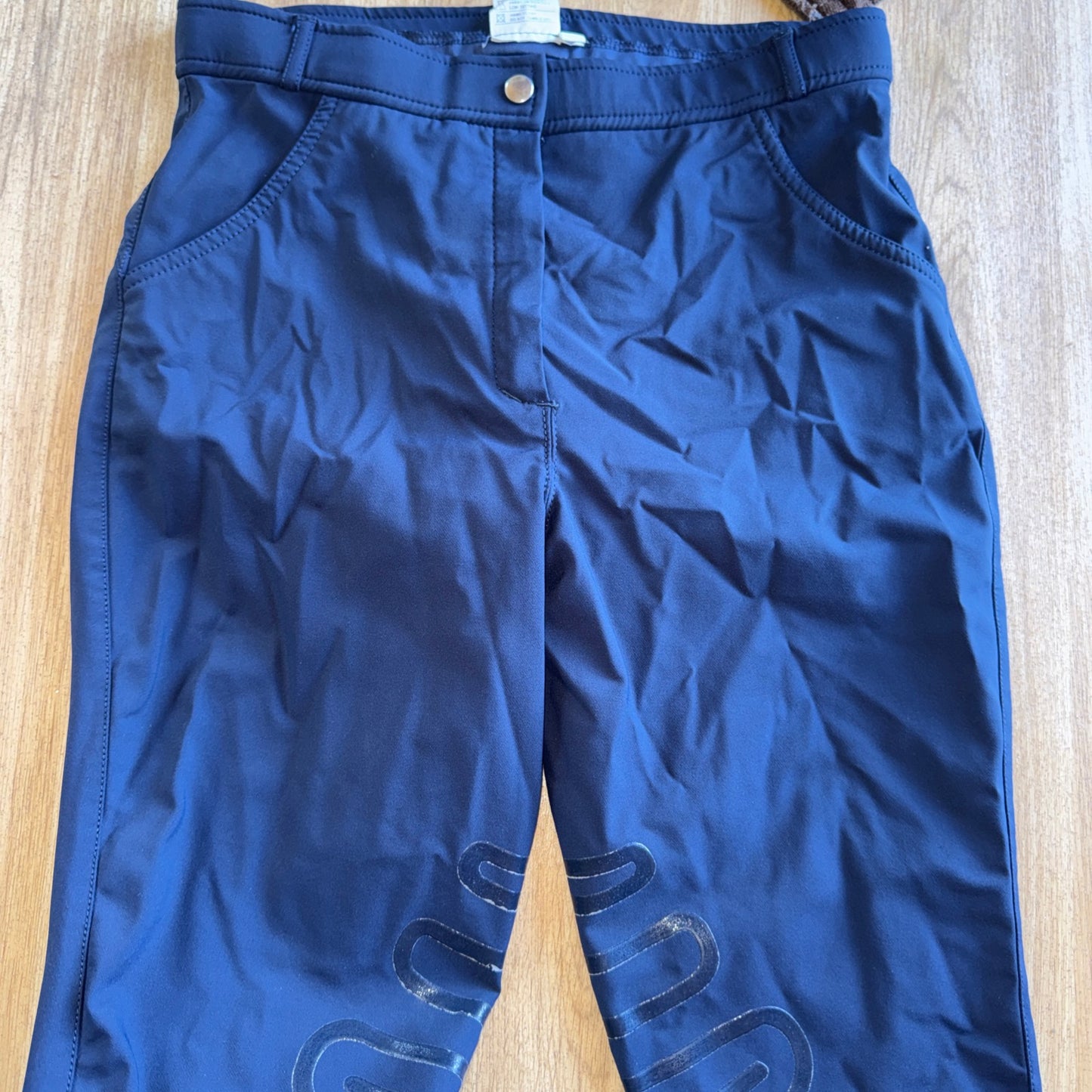 Silicone Grip Navy Shell Ladies Breeches 32”