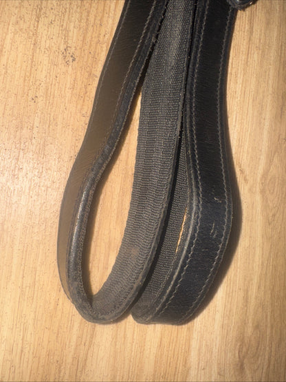 Bling Trim Black Leather 54” Stirrup Leathers - Bonded #344