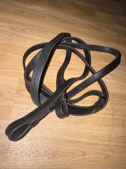 Plain Black Leather Reins 54” Full Size | Second Hand Tack #346