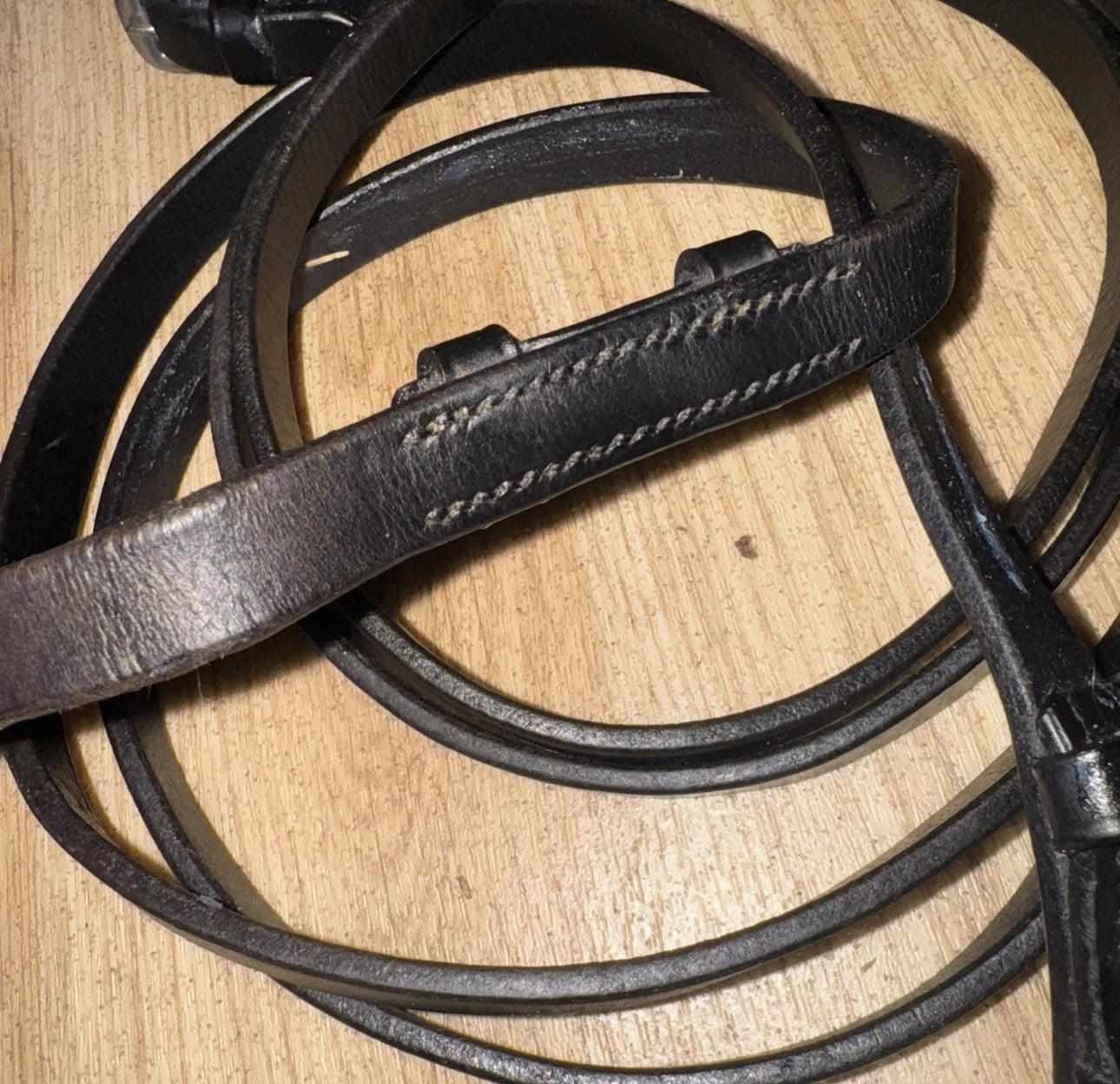Full Black English Leather Plain Reins #43