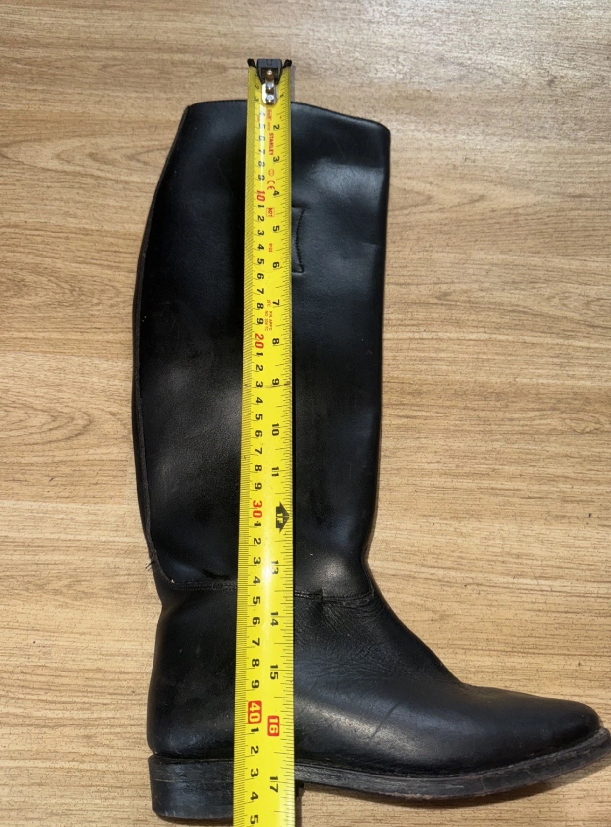 Long Leather Traditional Riding Boots - Ladies Size 4