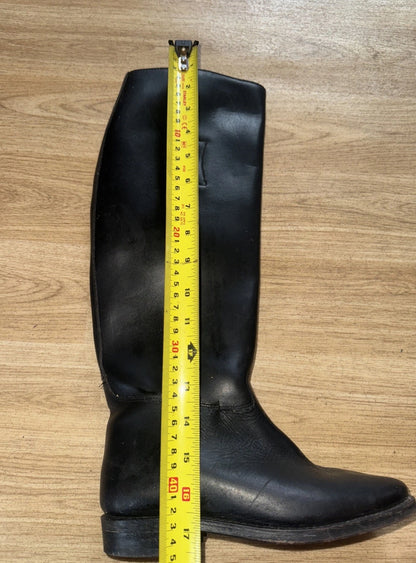 Long Leather Traditional Riding Boots - Ladies Size 4