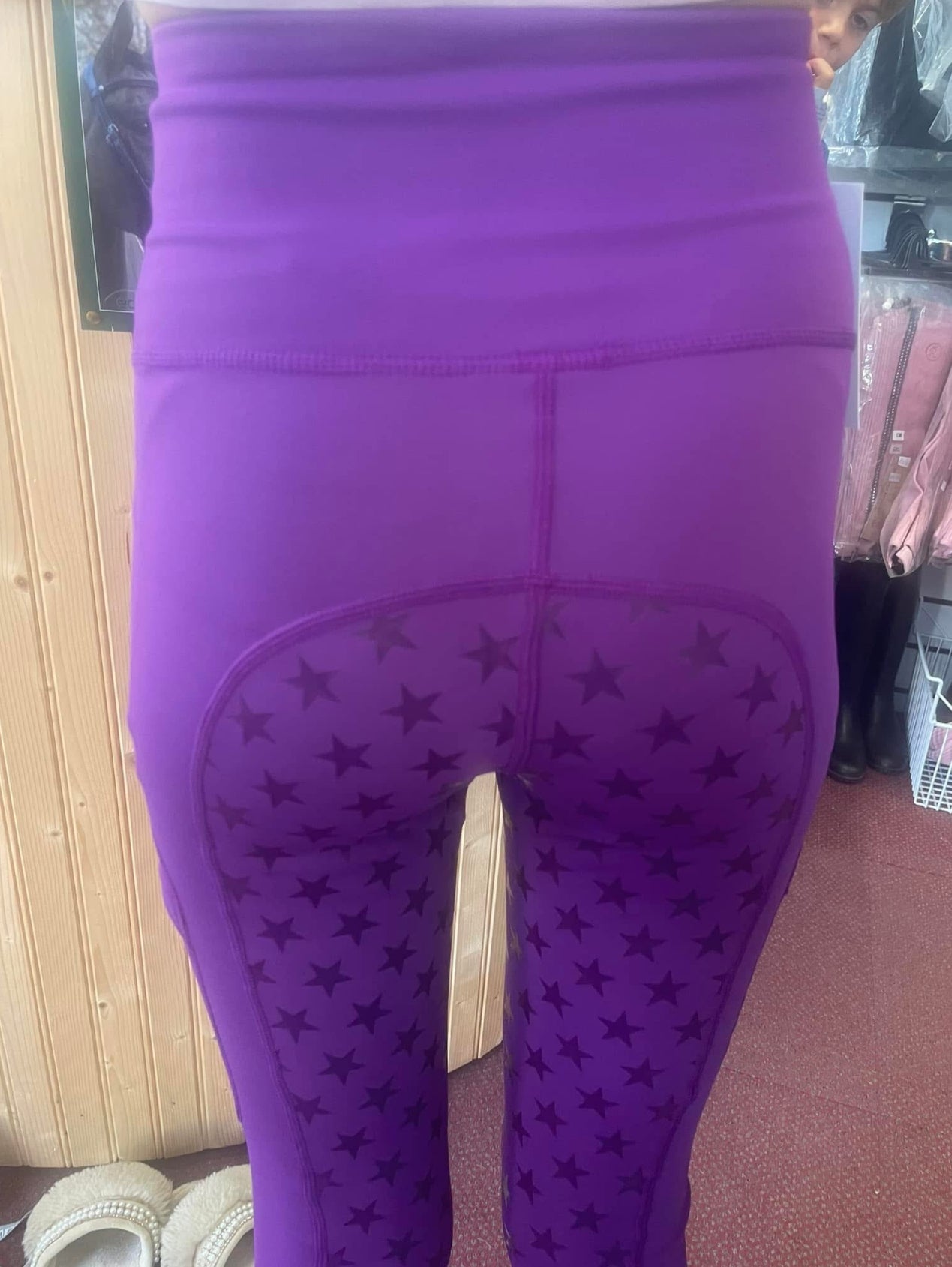 Funky Fit Purple Silicon Stars Riding Tights - Small