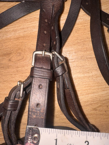 Pony Size Brown Hunter Bridle English Leather Plain Noseband #2221