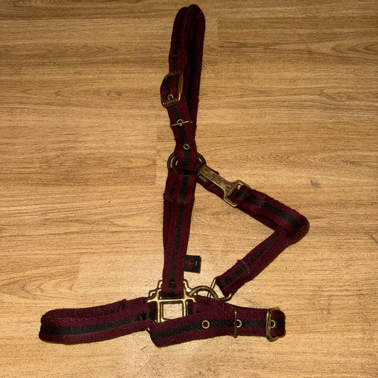 Aerborn Burgandy / Black Size Cob Headcollar - Soft Web #22