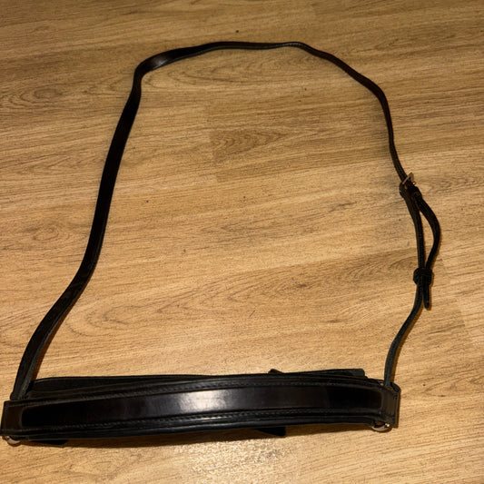 English Leather Padded Size Full Black Noseband #23 Second Hand Tack Horse