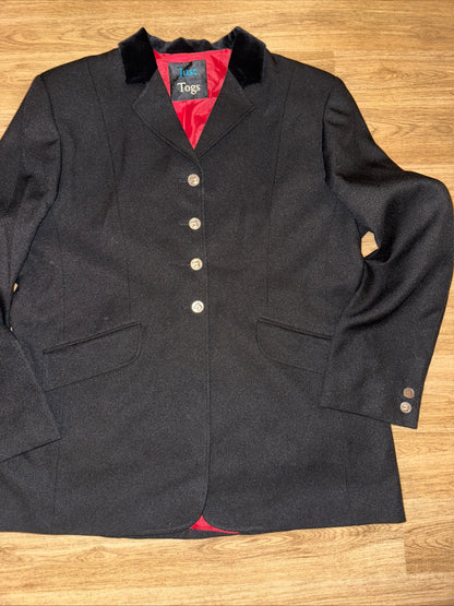 Just Togs Ladies Size 16 Black Show Jacket #30