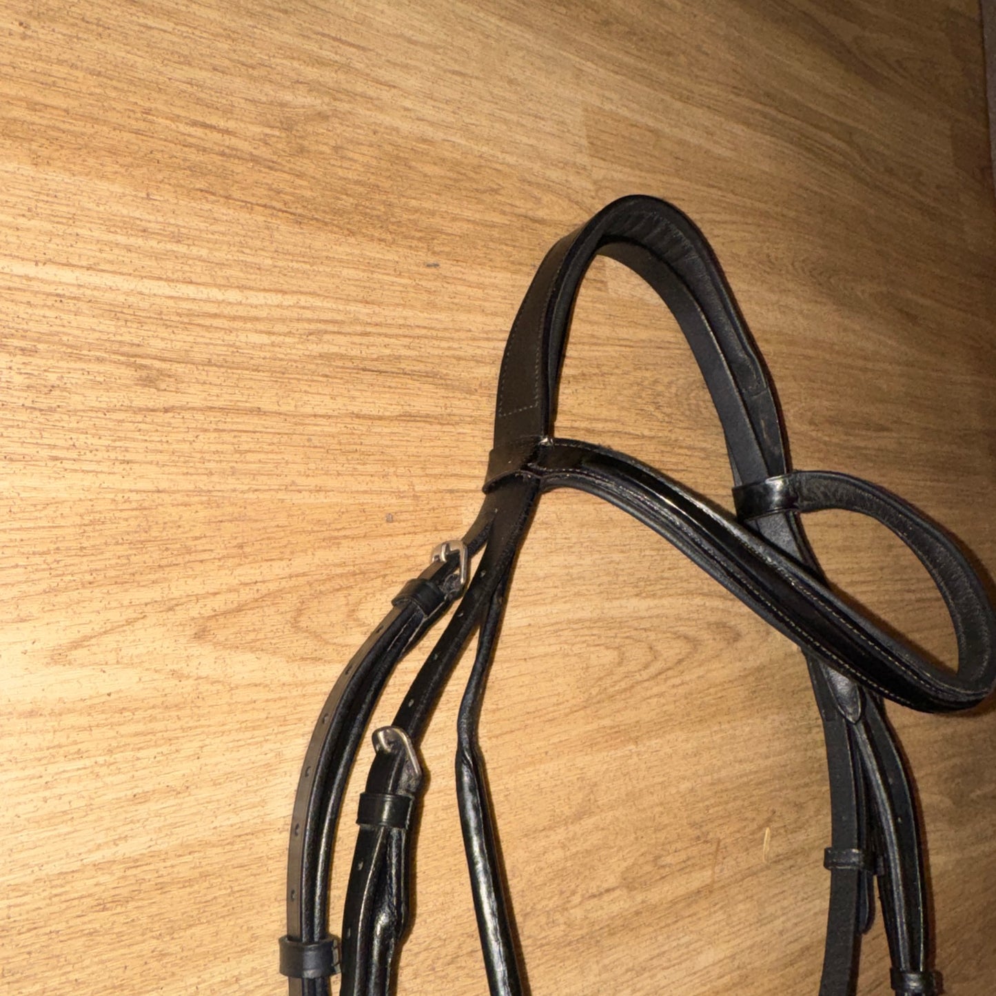 Black Patent Trim Flash Bridle – Full Size (Missing Flash Strap)