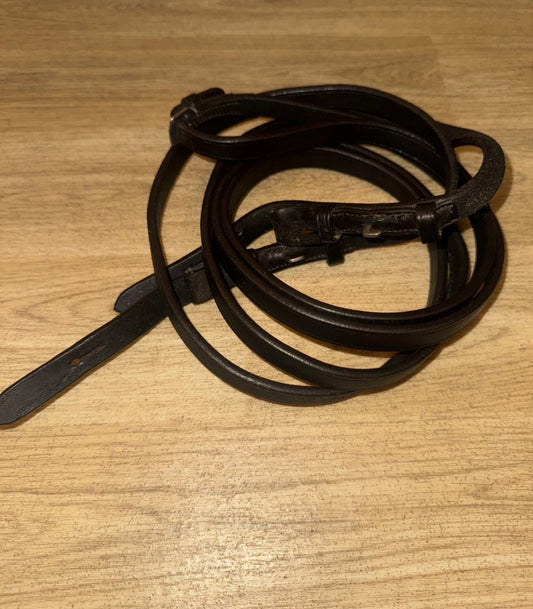 Brown Full Size Plain Show Reins #18
