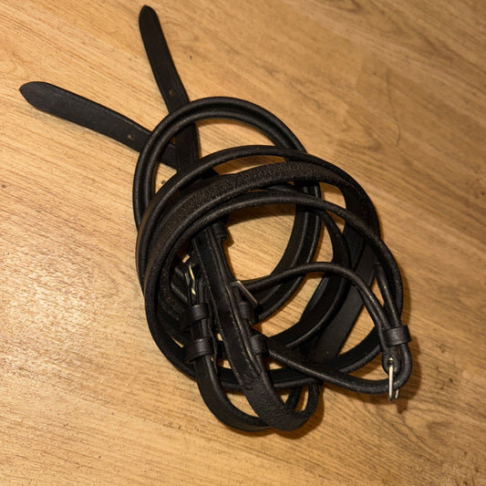 Black Plain Full Size Show Reins #1223