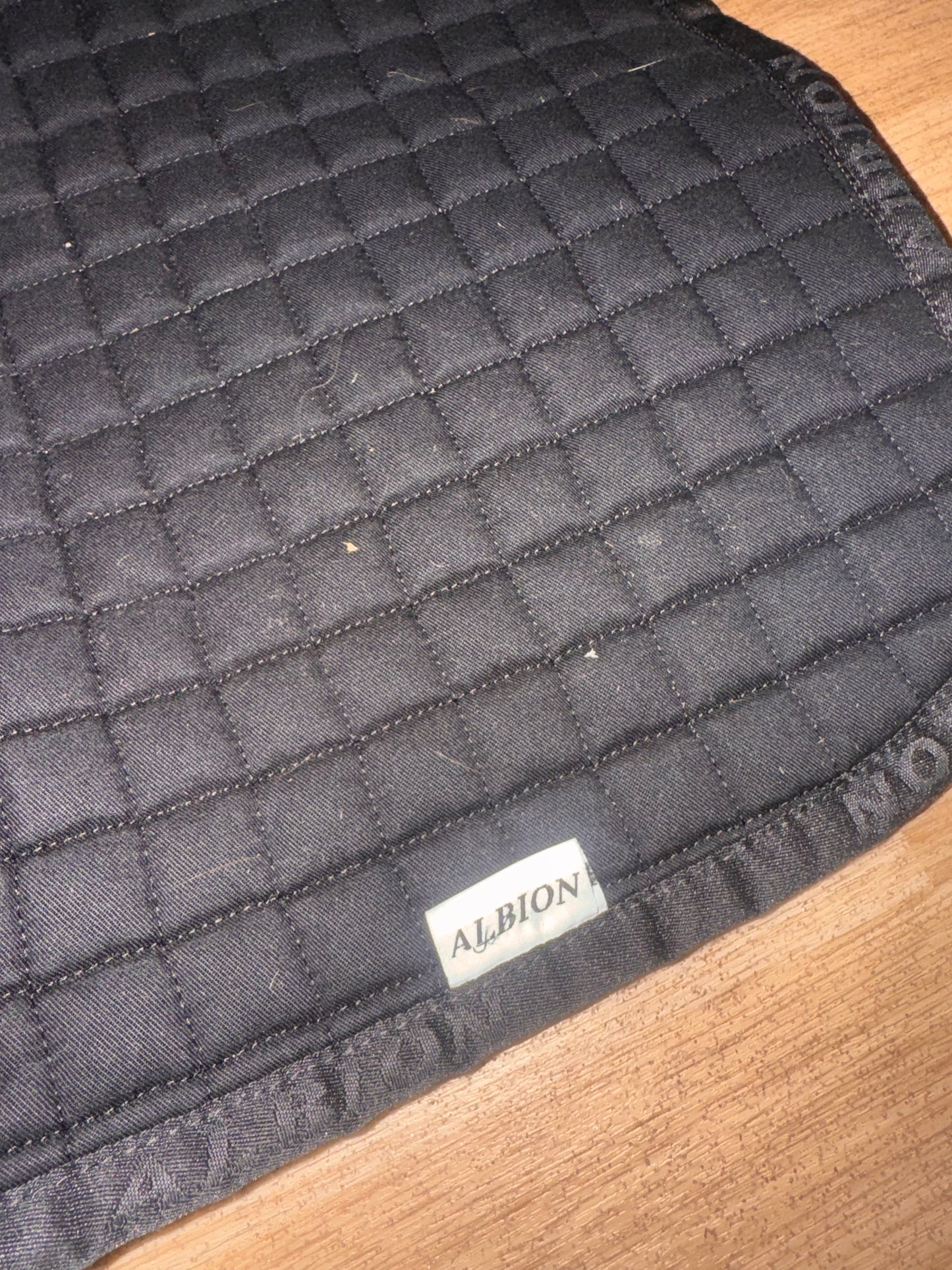 Albion Black Dressage Square Saddle Pad Full Wool Mix Padding