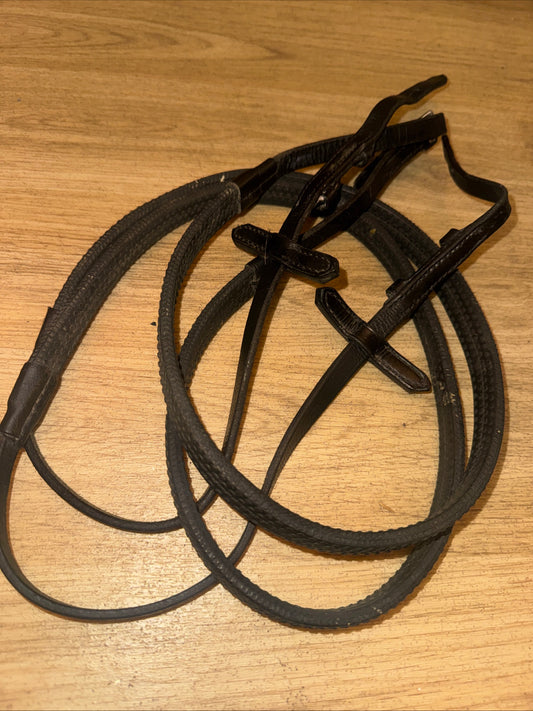 Cob Size Rubber Black Reins #91