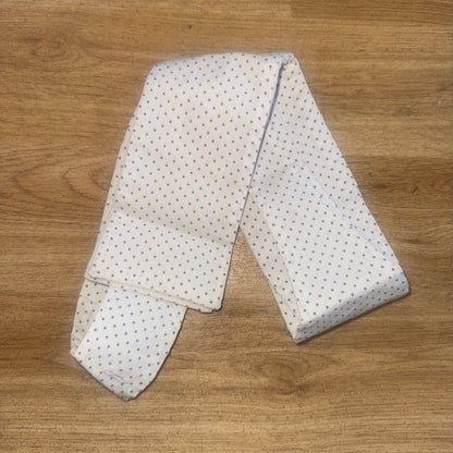 White Stock With Blue Polka Dots | Self Tie Hunting Sj Jumping Eventing Showing