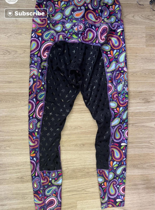 Funky Fit Paisley Silicone Seat Riding Tights