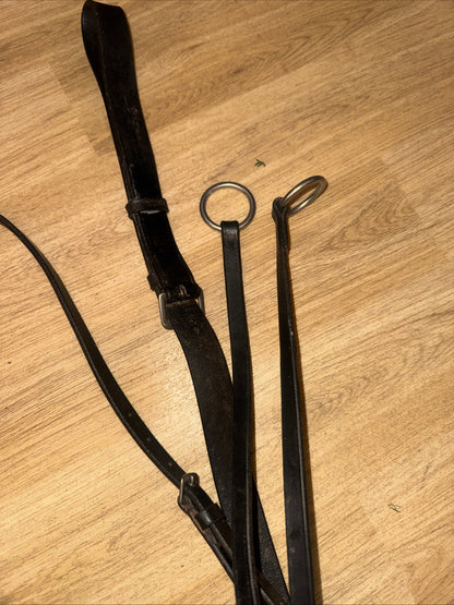 Ascot Cob Size Running Martingale Leather Black #22 Second Hand Horse Tack