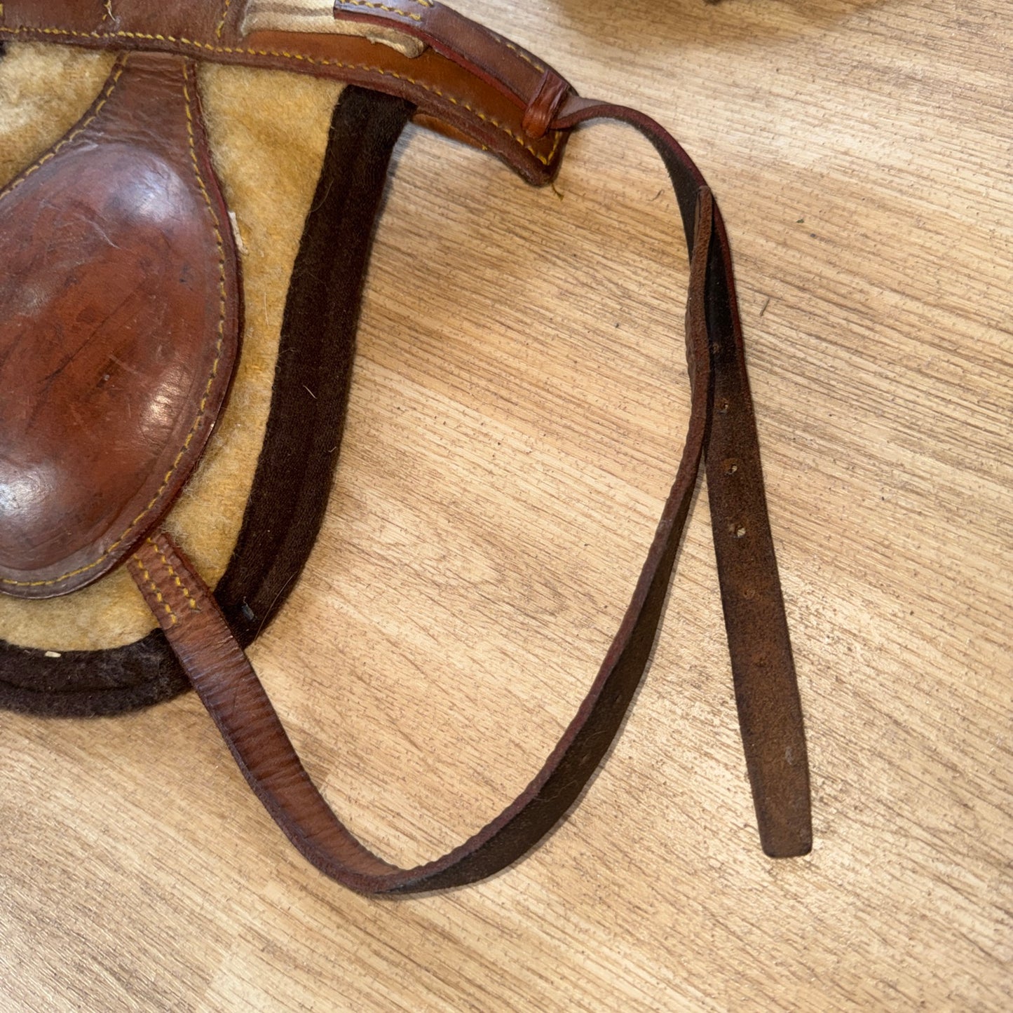 Full Size Leather & Wool Felt Knee Boots | Traditional Second Hand Horse Tack