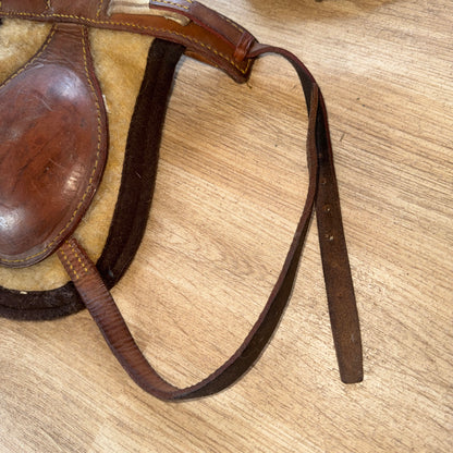 Full Size Leather & Wool Felt Knee Boots | Traditional Second Hand Horse Tack