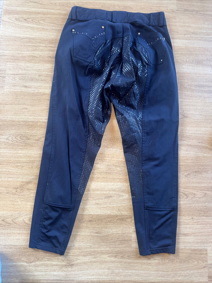 Dublin Navy Silicone Seat Breeches - Age 14 Years