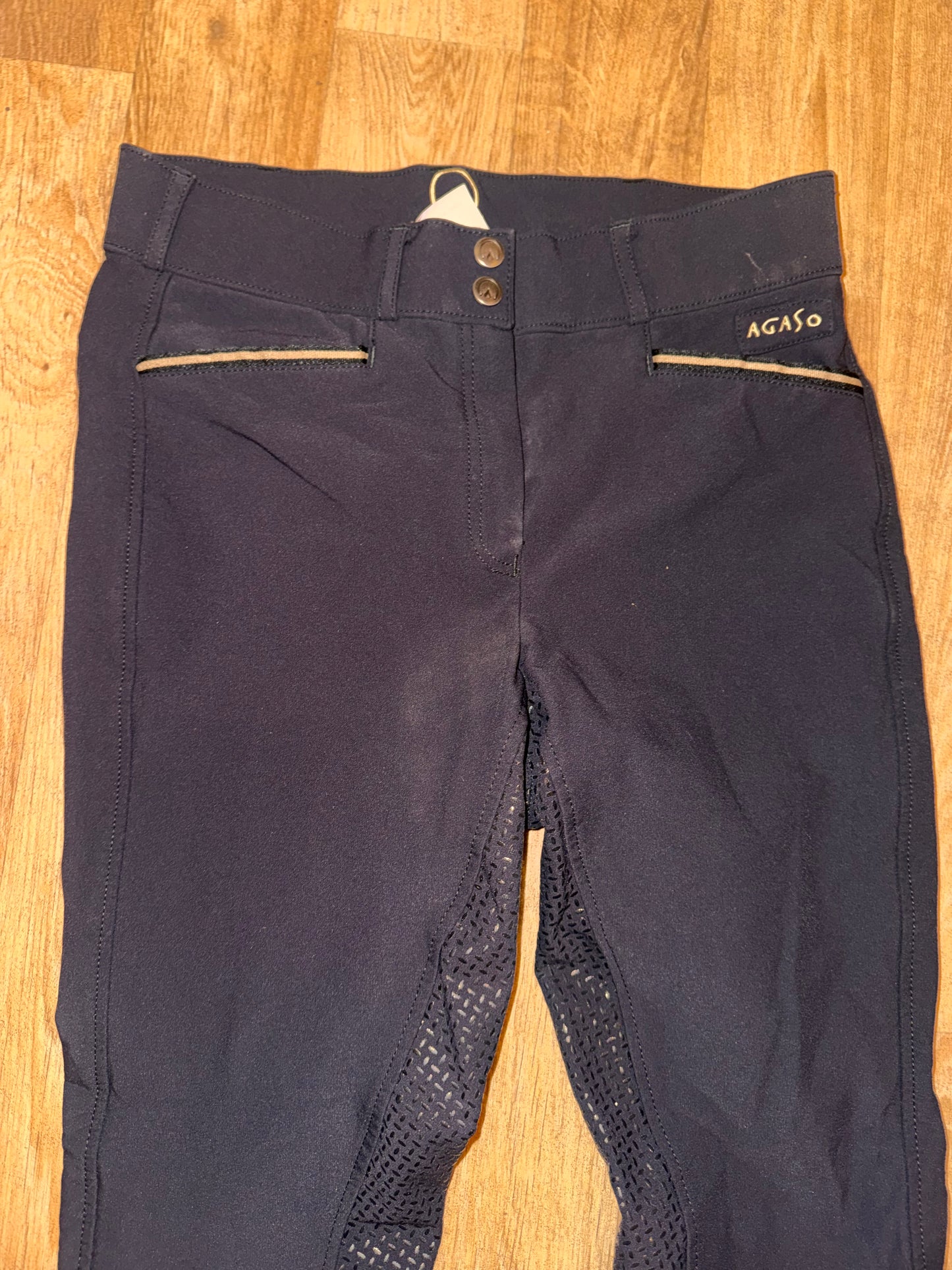 Agaso Black Full Gel Seat Breeches |  Ladies 30” Waist Regular