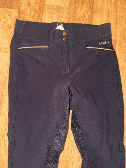 Agaso Black Full Gel Seat Breeches |  Ladies 30” Waist Regular