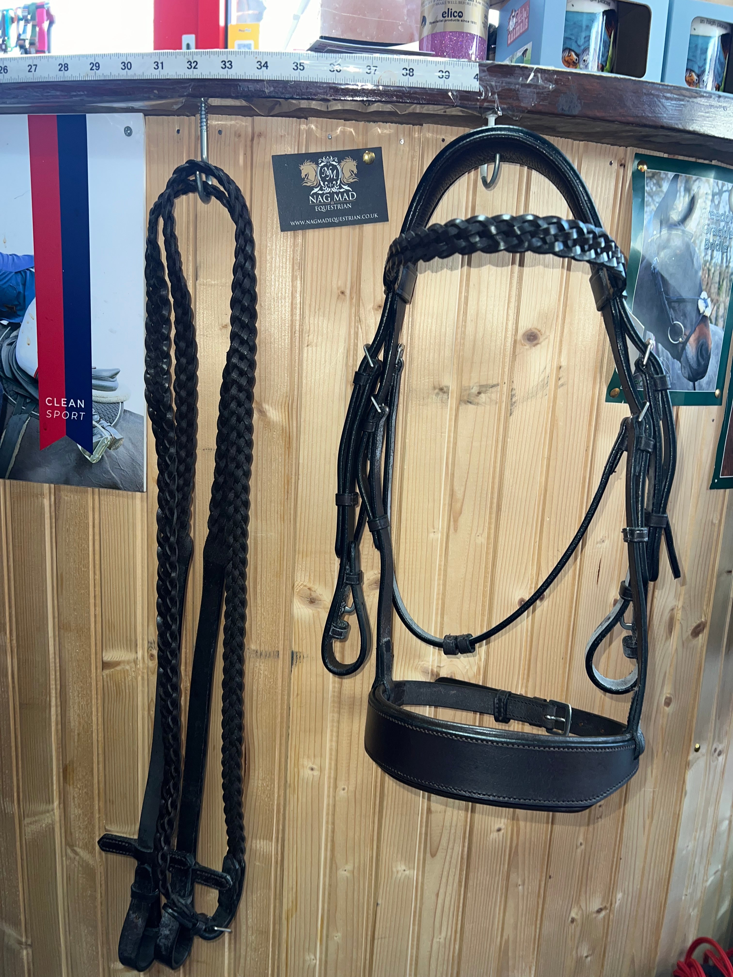 Anatomical Plaited Hunter Bridle - Cut Away Noseband